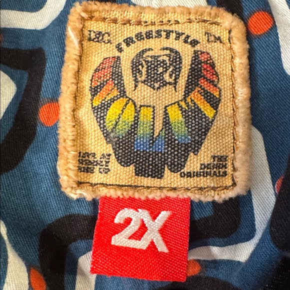 Dark Denim Trench Coat Fitted Button Up Jacket w/ Pockets Patterned Lining 2X - Picture 2 of 14